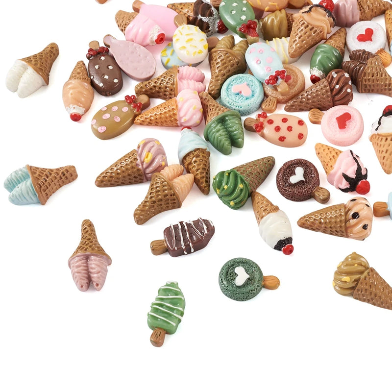 Kissitty 54Pcs Mixed Resin Food Cabochons for Jewelry Making