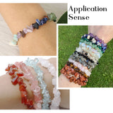 Kissitty 5Pcs Mixed Stone Chip Bead Stretch Bracelets for Women