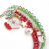Kissitty Mixed Christmas Charm Bracelets for Women Gift