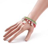 Kissitty Mixed Christmas Charm Bracelets for Women Gift