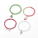 Kissitty Mixed Christmas Charm Bracelets for Women Gift