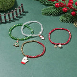 Kissitty Mixed Christmas Charm Bracelets for Women Gift