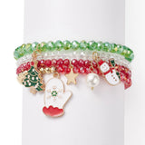 Kissitty Mixed Christmas Charm Bracelets for Women Gift