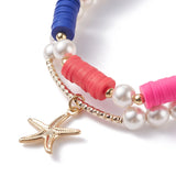 Kissitty Polymer Clay Heishi Beads Stretch Bracelets for Women