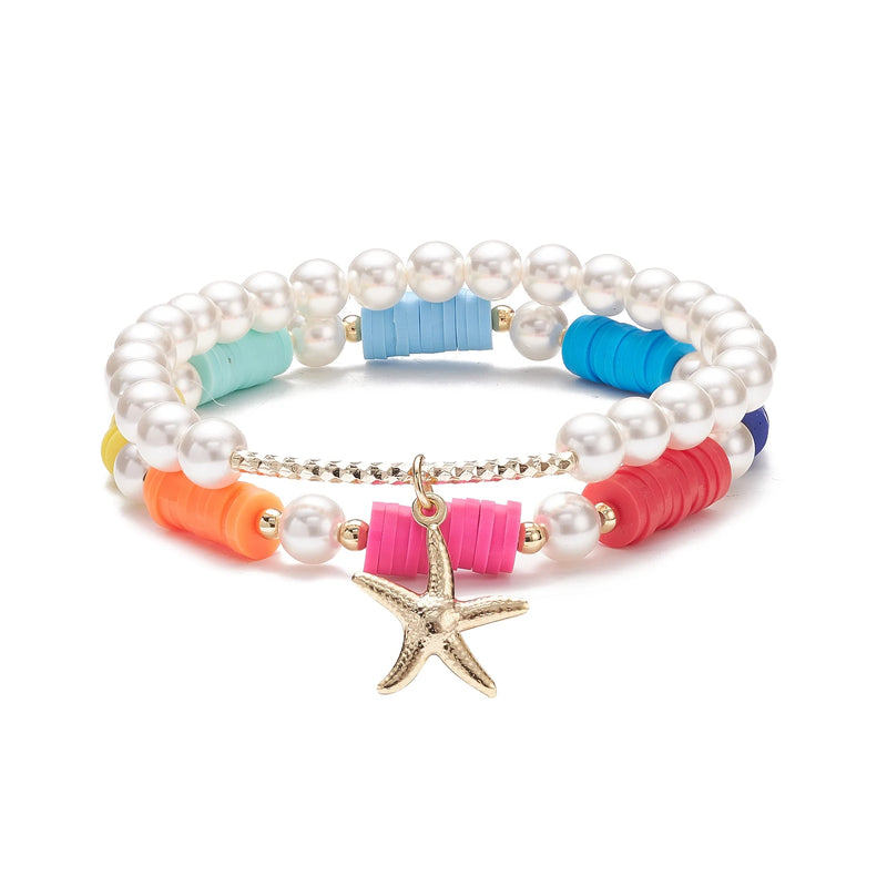 Kissitty Polymer Clay Heishi Beads Stretch Bracelets for Women