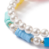 Kissitty Polymer Clay Heishi Beads Stretch Bracelets for Women