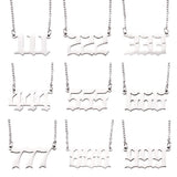 Kissitty 6/9Pcs Stainless Steel Word Pendant Necklace Angel Number Necklace