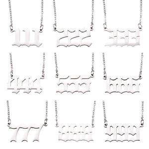 Kissitty 6/9Pcs Stainless Steel Word Pendant Necklace Angel Number Necklace