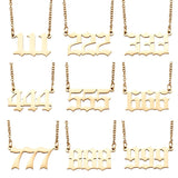 Kissitty 6/9Pcs Stainless Steel Word Pendant Necklace Angel Number Necklace
