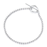 Kissitty Silver Ball Chain Bracelet for Men and Women