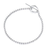 Kissitty Silver Ball Chain Bracelet for Men and Women