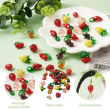 Kissitty 60Pcs Mixed Fruit Lampwork Beads for Jewelry Making