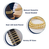 Kissitty 6Pcs Hematite Round Bead Stretch Bracelets Set Natural Stone Bracelet