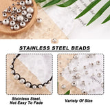 Kissitty Stainless Steel Round Spacer Beads for Jewelry Making
