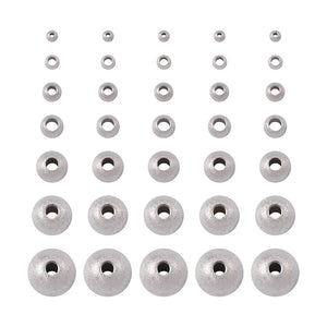 Kissitty Stainless Steel Round Spacer Beads for Jewelry Making