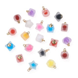 Kissitty Resin Frosted Pendants Mixed Shapes for Necklace Jewelry Making