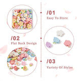 Kissitty 95Pcs Mixed Flower Shape Resin Cabochons for DIY Jewelry Making