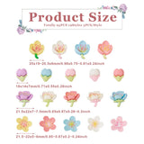 Kissitty 95Pcs Mixed Flower Shape Resin Cabochons for DIY Jewelry Making