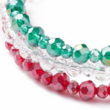 Colorful Christmas Tree Charm Bracelet Glass Beaded Multi-strand Bracelet