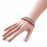 Colorful Christmas Tree Charm Bracelet Glass Beaded Multi-strand Bracelet