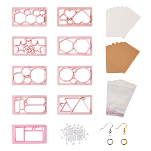 Kissitty Earring Making Kit With Pink Cutting Dies Molds