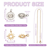 Kissitty Sun Pendant Necklace Kit Stainless Steel Pendants