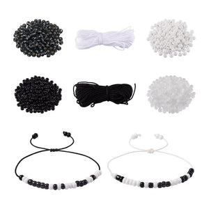 Kissitty Morse Code Bracelet Kit With Glass Beads & Nylon Thread