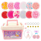 DIY Jewelry Making Kit for Girls, Bead Bracelet Material, 12 Beaded Loose Kids