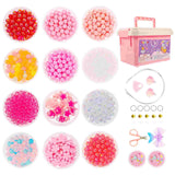 DIY Jewelry Making Kit for Girls, Bead Bracelet Material, 12 Beaded Loose Kids