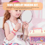 DIY Jewelry Making Kit for Girls, Bead Bracelet Material, 12 Beaded Loose Kids