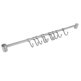 Kitchen Rail Rack Stainless Steel Utensil Hanging with 10 Sliding Hooks