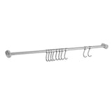 Kitchen Rail Rack Stainless Steel Utensil Hanging with 10 Sliding Hooks