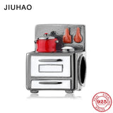 925 Silver Kitchen Scene Oven Pot Charm Pendant