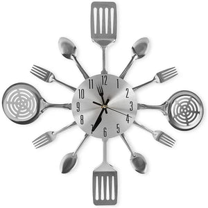 Kitchen Wall Clock with Spoons and Forks, Decor and Gifts