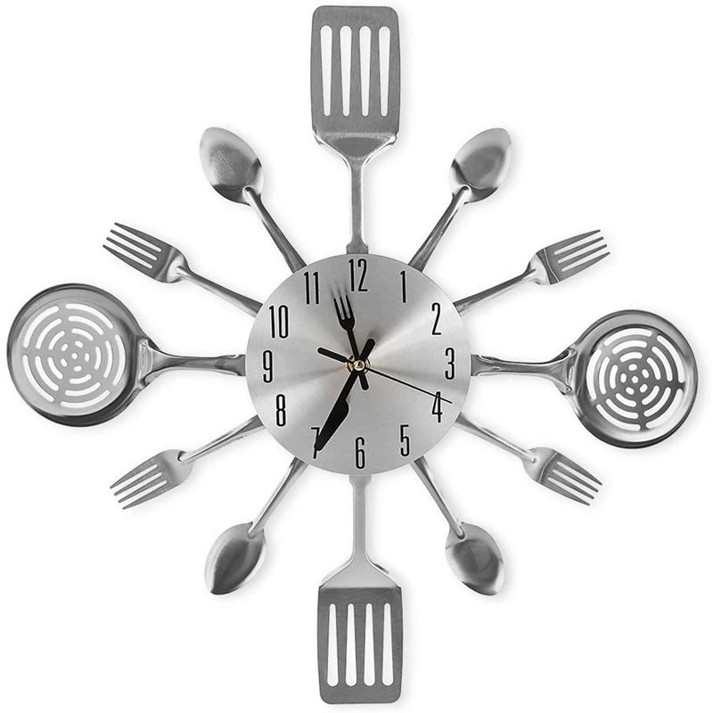 Kitchen Wall Clock with Spoons and Forks, Decor and Gifts