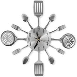 Kitchen Wall Clock with Spoons and Forks, Decor and Gifts