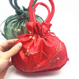 Retro Pure Silk Embroidered Handbags Brocade Smoked Pull Bags 2pc/lot