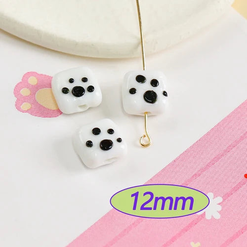 Kitten Paw Square Glass Beads DIY Glass Loose Beads