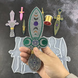 Sword Dagger Silicone Resin Mold for Halloween Cosplay Keychain DIY