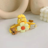 Knitted Flower Bear Hair Clip Net Catch Clip Shark Hair Clip