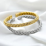 Knitting Bracelet For Men Stainless Steel Cuff Bangle