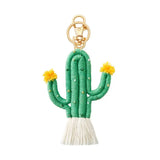 Knitted Green Cactus Tassel Keyrings for Women - Creative Keys Keyrings