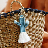 Knitted Green Cactus Tassel Keyrings for Women - Creative Keys Keyrings
