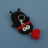 Funny Knitting Wool Crochet Sausage Mouth Keychain Storage Bag