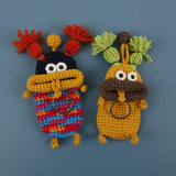 Funny Knitting Wool Crochet Sausage Mouth Keychain Storage Bag