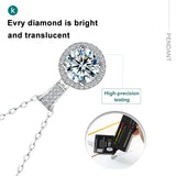 Moissanite Diamonds Necklace Sterling Silver Pendant