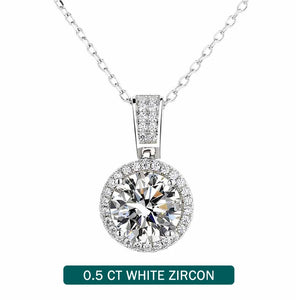 Moissanite Diamonds Necklace Sterling Silver Pendant