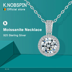 Moissanite Diamonds Necklace Sterling Silver Pendant