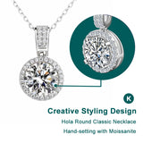 Moissanite Diamonds Necklace Sterling Silver Pendant