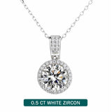 Moissanite Diamonds Necklace Sterling Silver Pendant